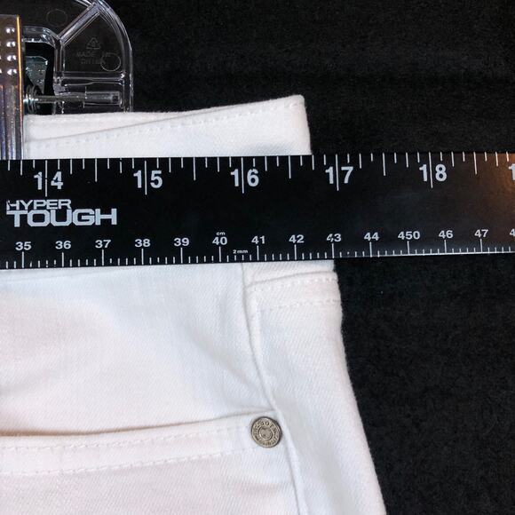 Talbots Womens Jeans White Flawless 5 Pocket Mid Rise Slim Ankle Stretch 10 Long - Picture 6 of 12